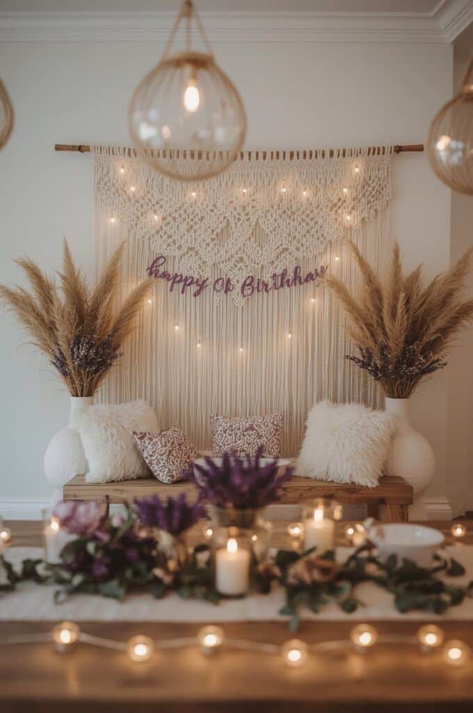 Anniversaire macramé Décorations en macramé pour anniversaire