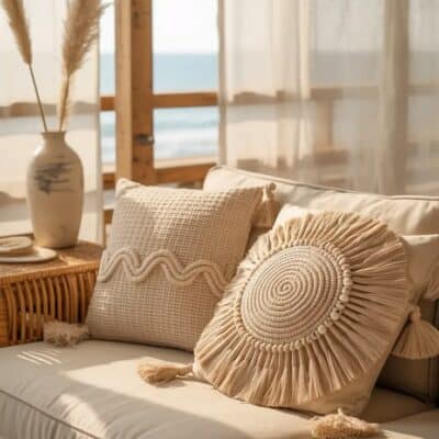 Coussins en macramé