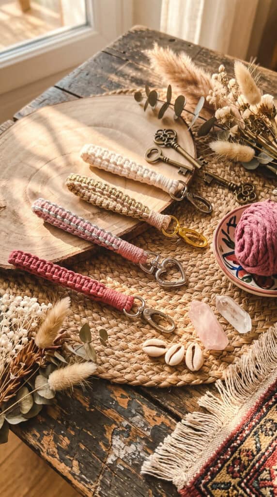 porte clés en macramé