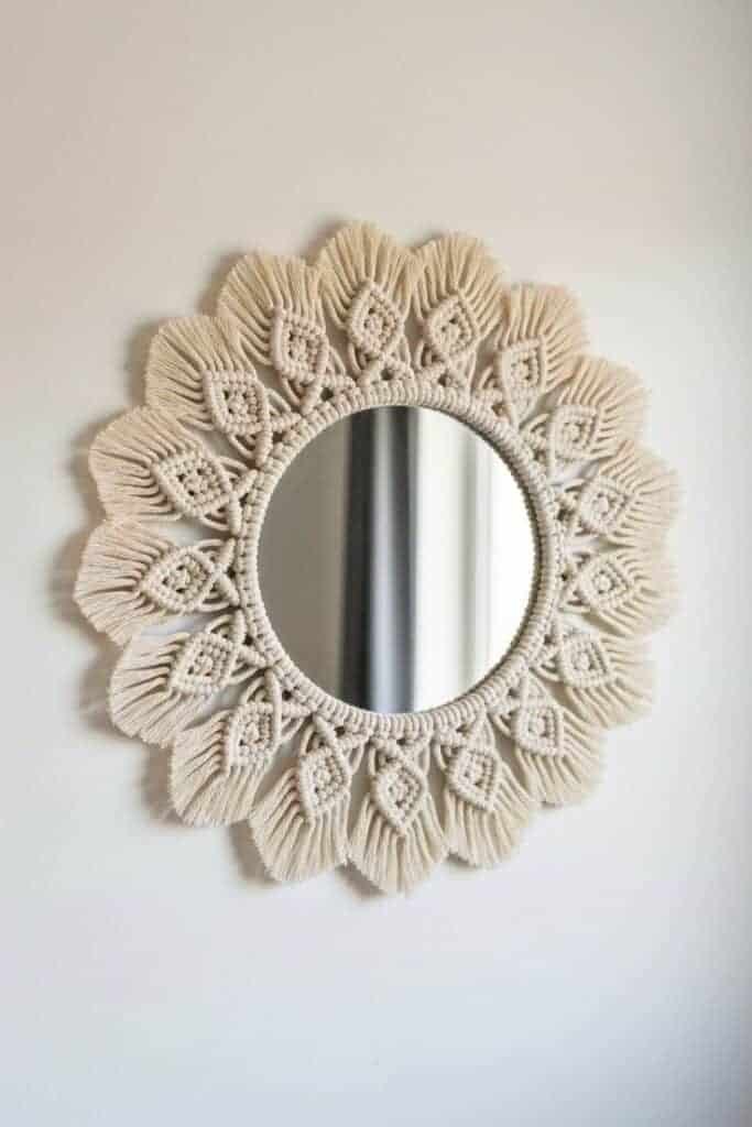 miroir macramé