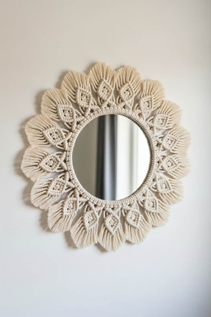 miroir macramé