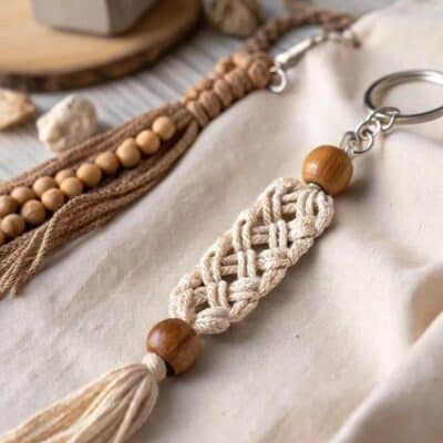 porte clé en macramé
