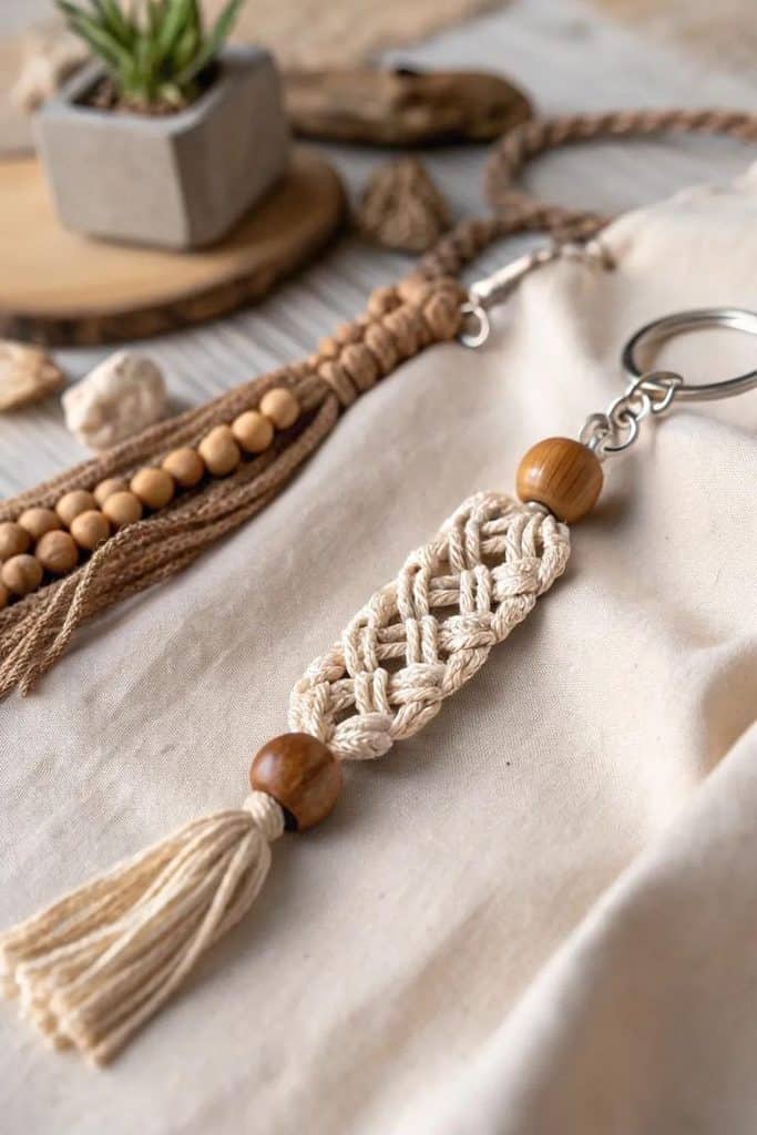 porte clé en macramé
