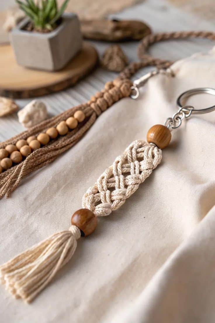 porte clé en macramé