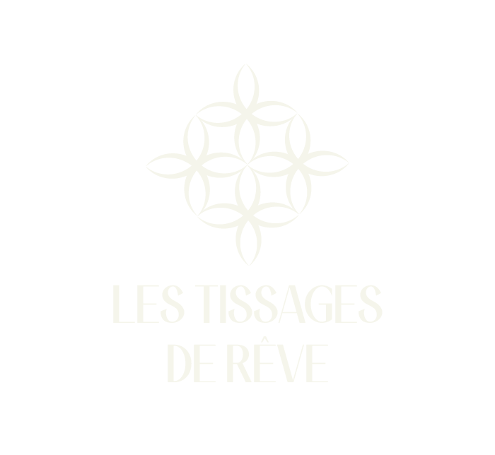 logo Les tissages de rêve blanc en toutes lettres