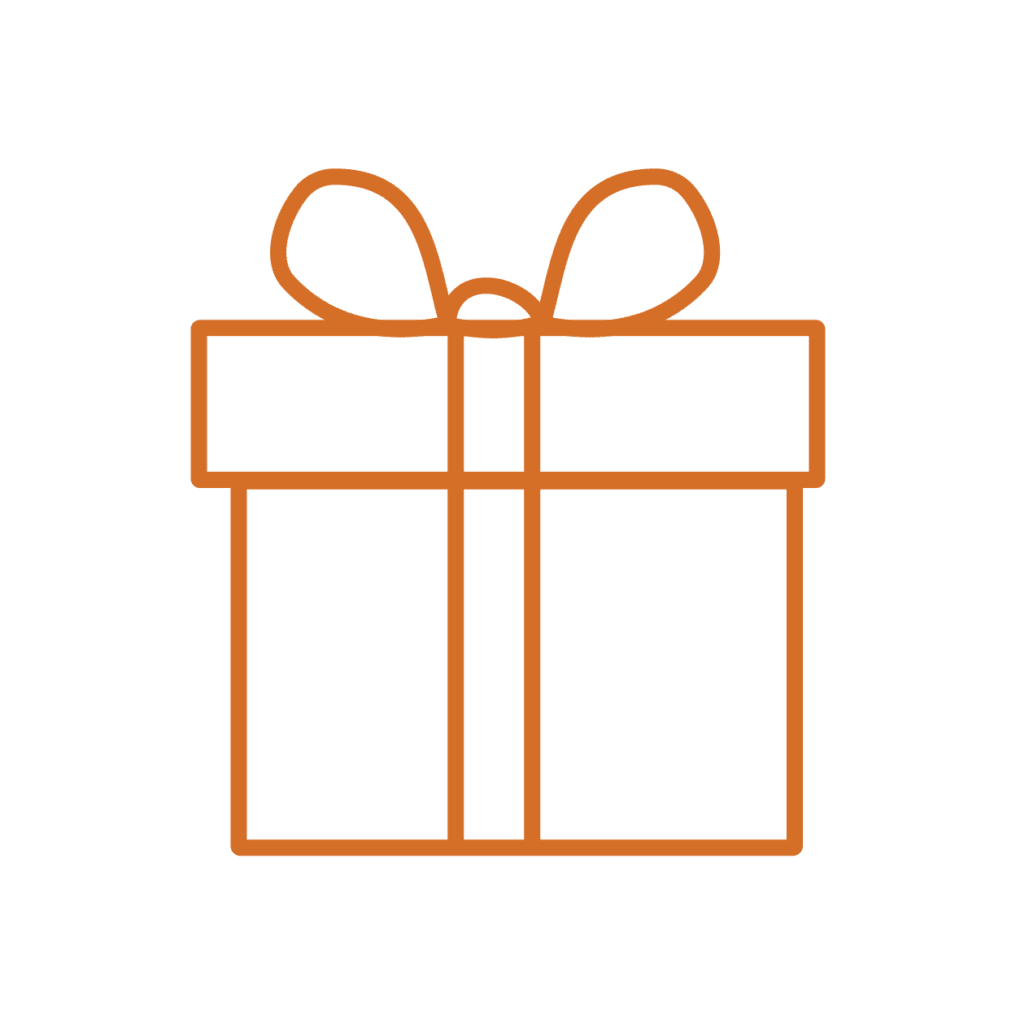 icône cadeau orange