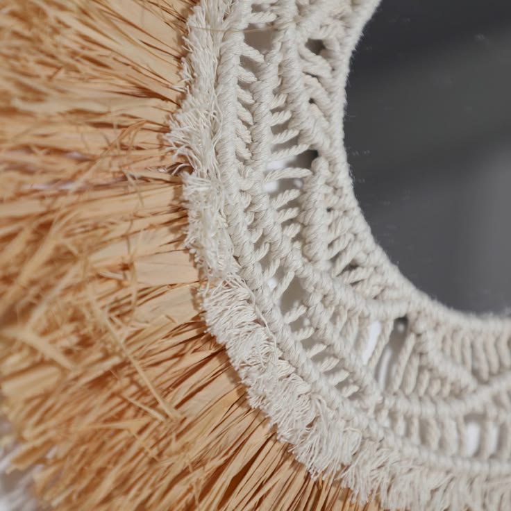 miroir en macramé détails