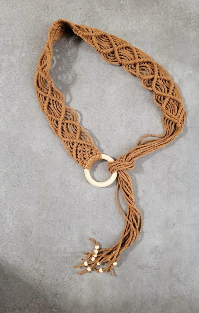 ceinture macrame ceinture en macramé avec boucle en bois