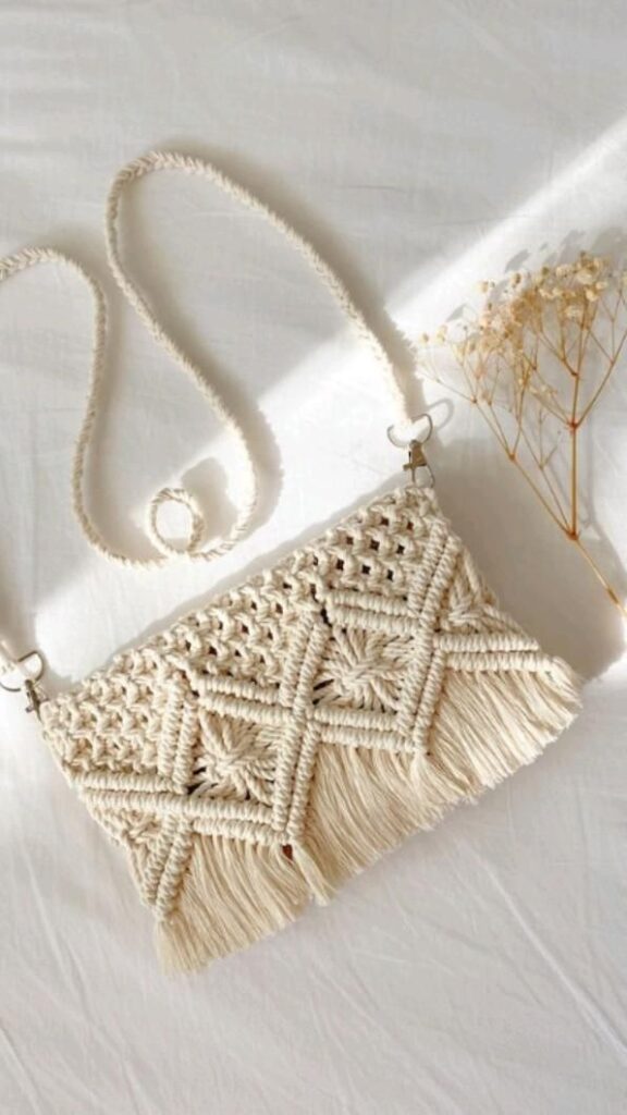 sac bandoulière en macramé