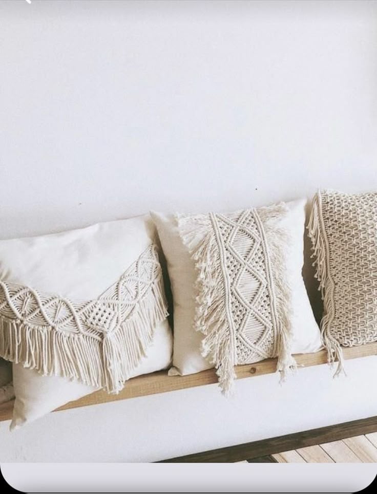 macrame coussin macramé coussins blancs