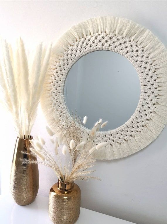miroir en macramé